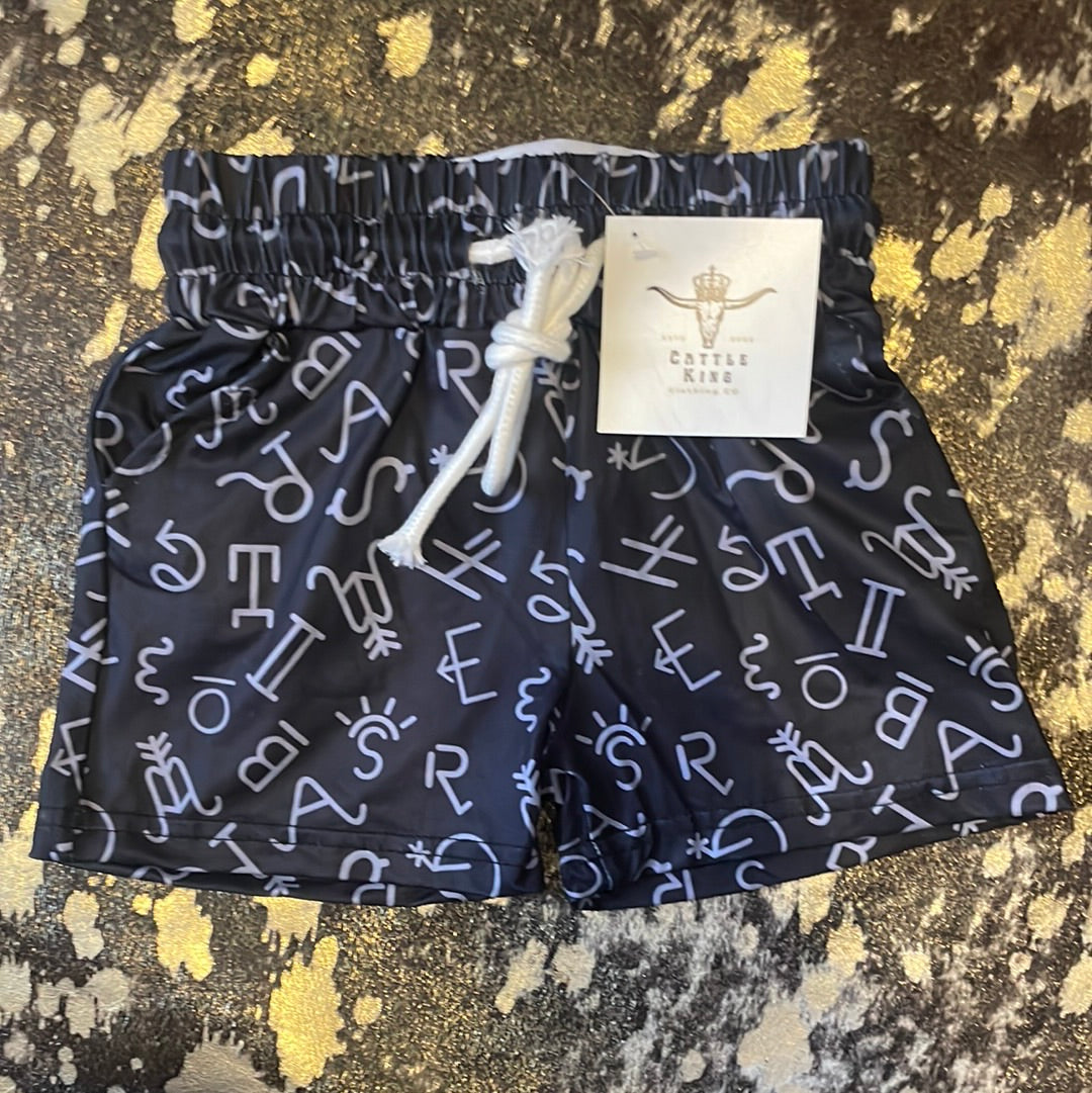 Black Cattle Brand Shorts