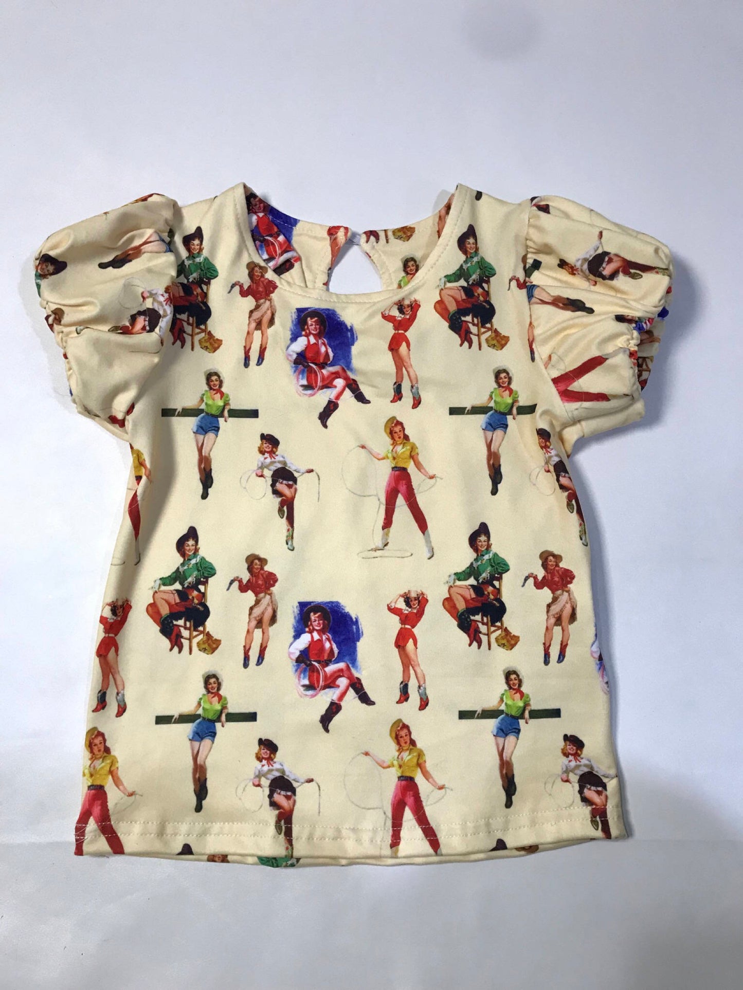 Bubble Sleeve Vintage Cowgirl top